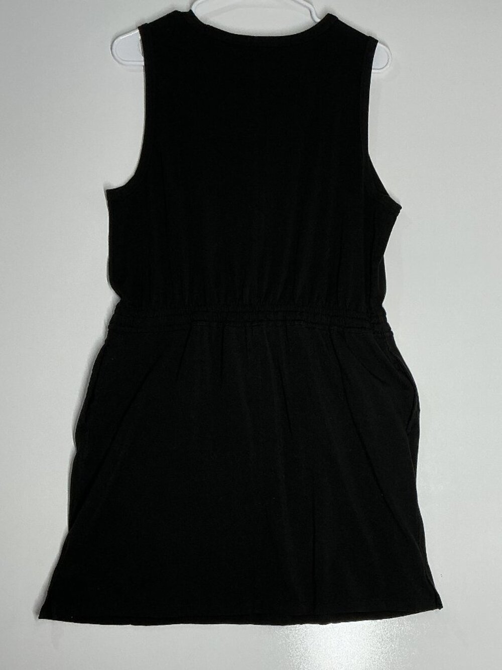 Member’s Mark Black Tank Dress Size L Drawstring Waist Pockets Sleeveless - Picture 4 of 10